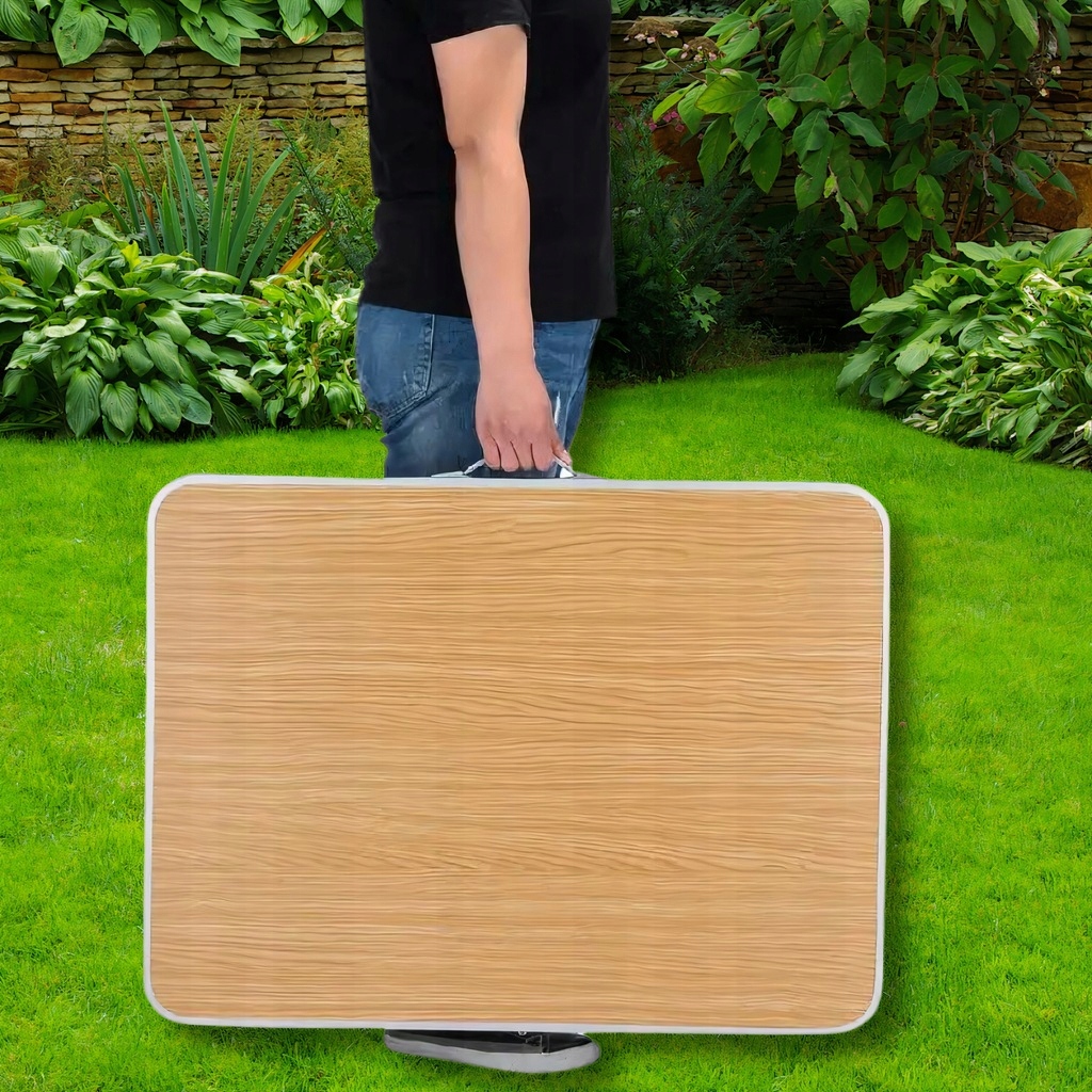 STOLIK SKŁADANY OGRODOWY TURYSTYCZNY BRĄZOWY NA BIWAK DO GRILLA KEMPING Waga 4 kg