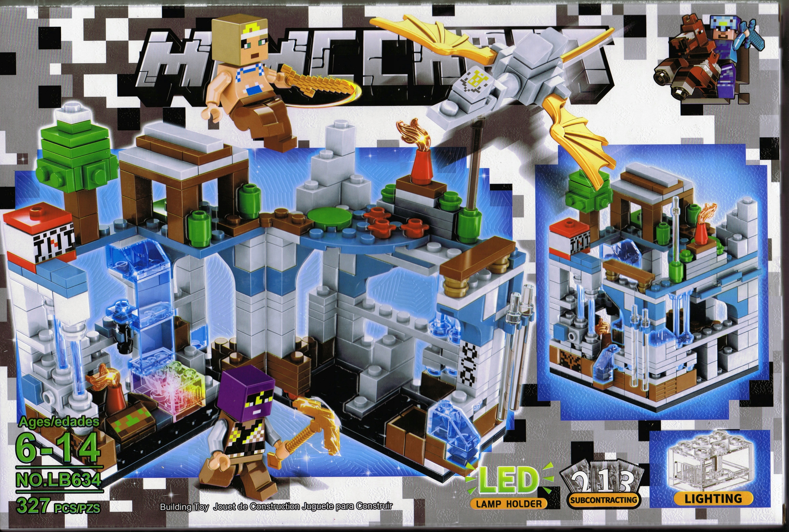 

Klocki Minecraft Zamek Lodowy Świecące Led 327EL