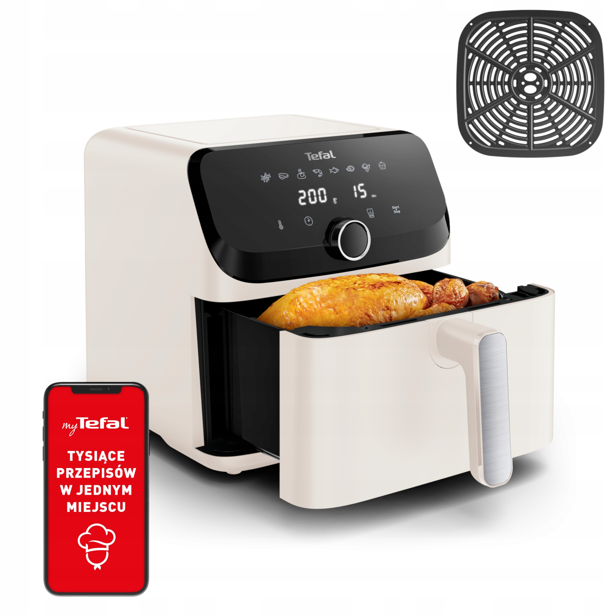 Frytkownica Beztłuszczowa Tefal EY855AE0 Frytownica Air Fryer 7,5l Duża XL