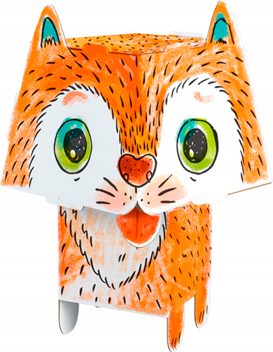 

Monumi Cubehead Regular kolorowanka 3D kotek