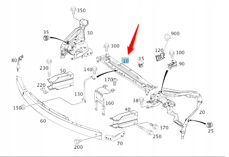 Horní přední pás Mercedes C W204 A2046201100
