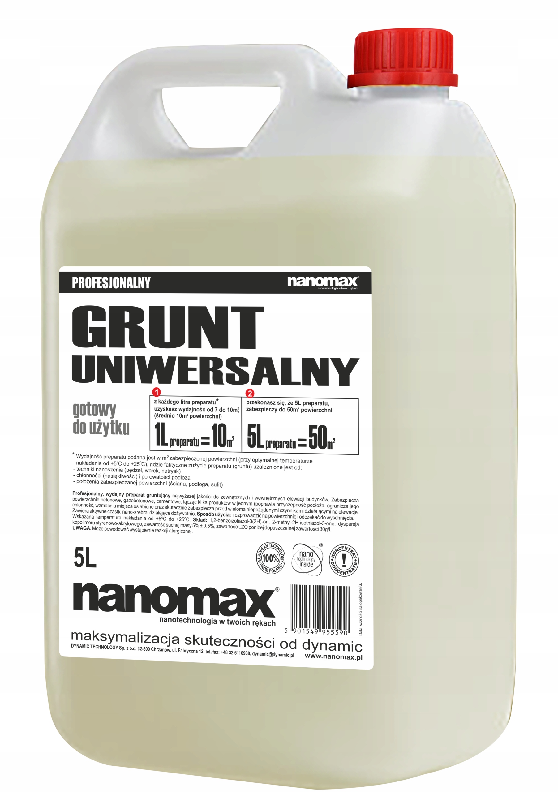 

grunt uniwersalny 5L nano-srebro Nanomax Wydajny