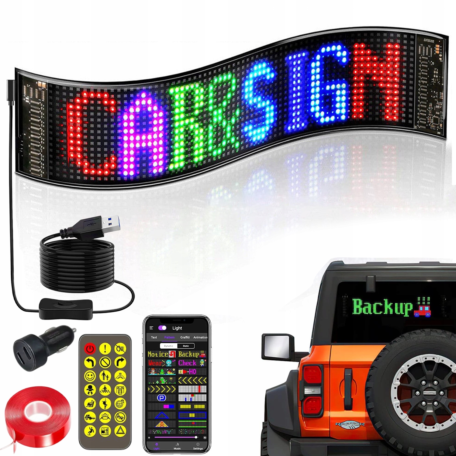 Flexibilní Led panel 59x12 cm Inteligentní aplikace pro Diy ovládání