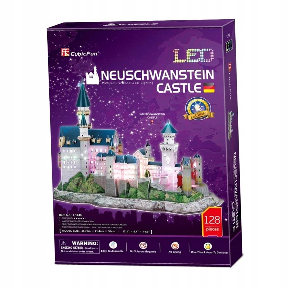 Puzzle 3D Led. Zamek Neuschwanstein Dante