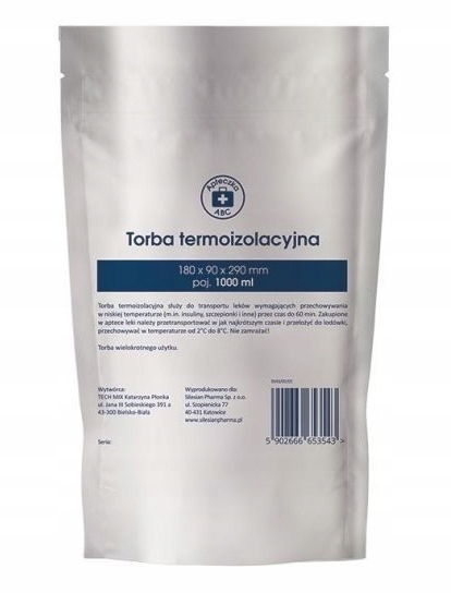 Apteczka Abc Torebka Termoizolacyjna 180MM x 90MM x 290MM
