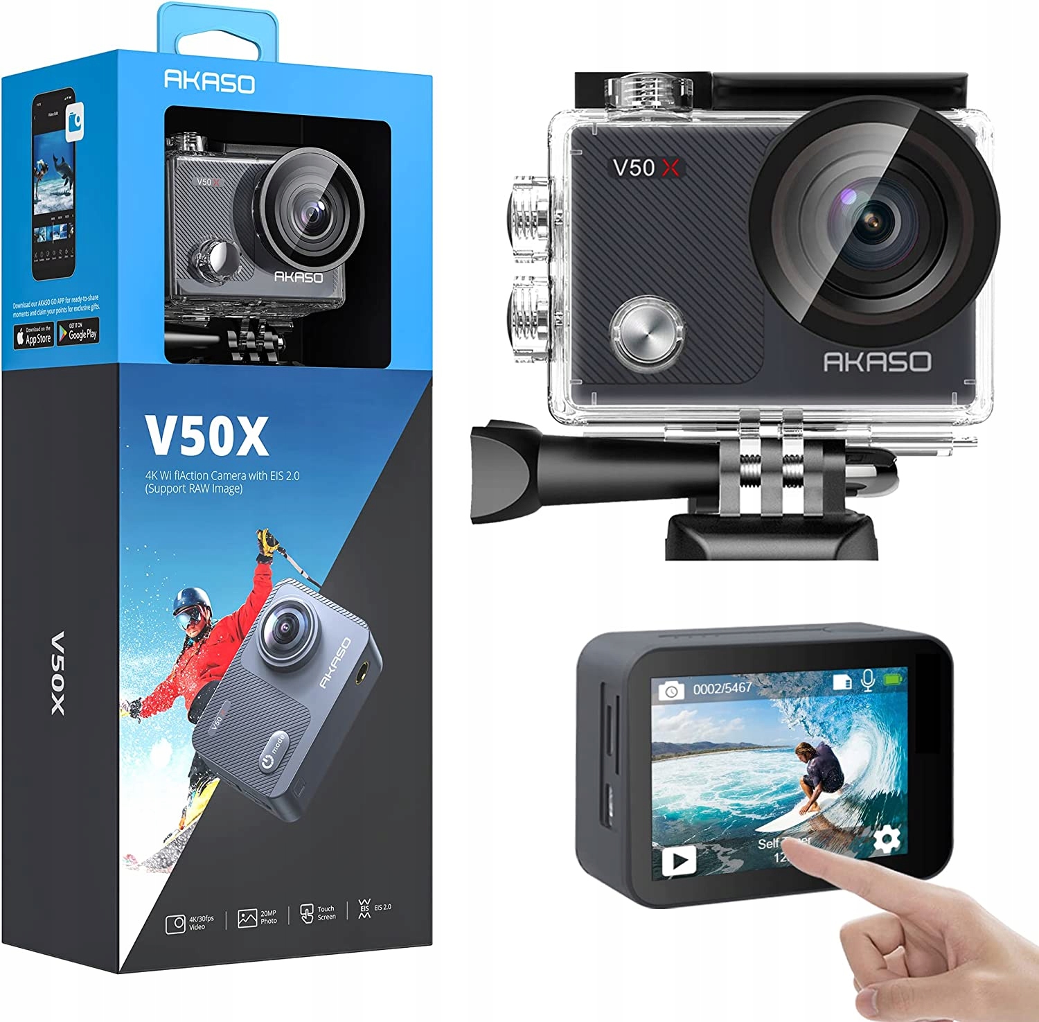 

Akaso V50X Kamera sportowa 20MP WiFi Uhd 4K 30FPS