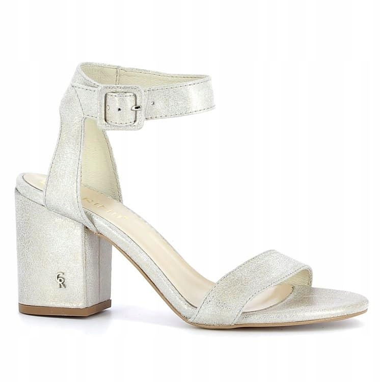 Zlaté přetíratelné sandály Carinii B5478_-F76 kůže kostka elegantní vel. 37