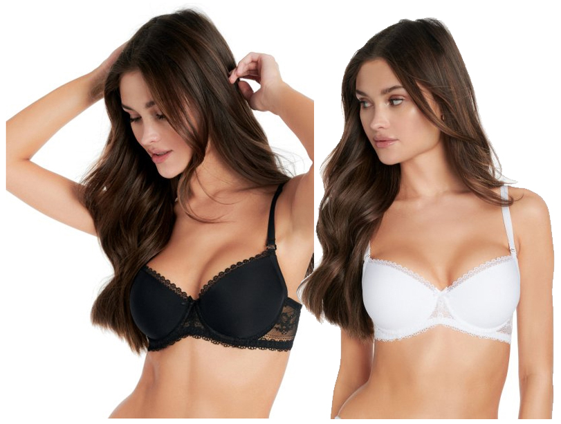 

2X Henderson Biustonosz Push Up Czarny Biały 85 C