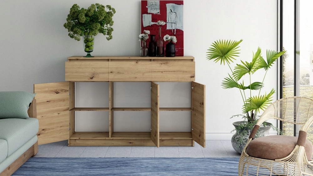 KOMODA 3 DRZWI 3 SZUFLADY ARTISAN KOMPLET Wysokość mebla 97 cm