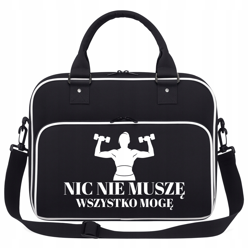 Torba Czarna Nic Nie Muszę Pojemna Na Siłownię Trening Pilates Fitness Jogę