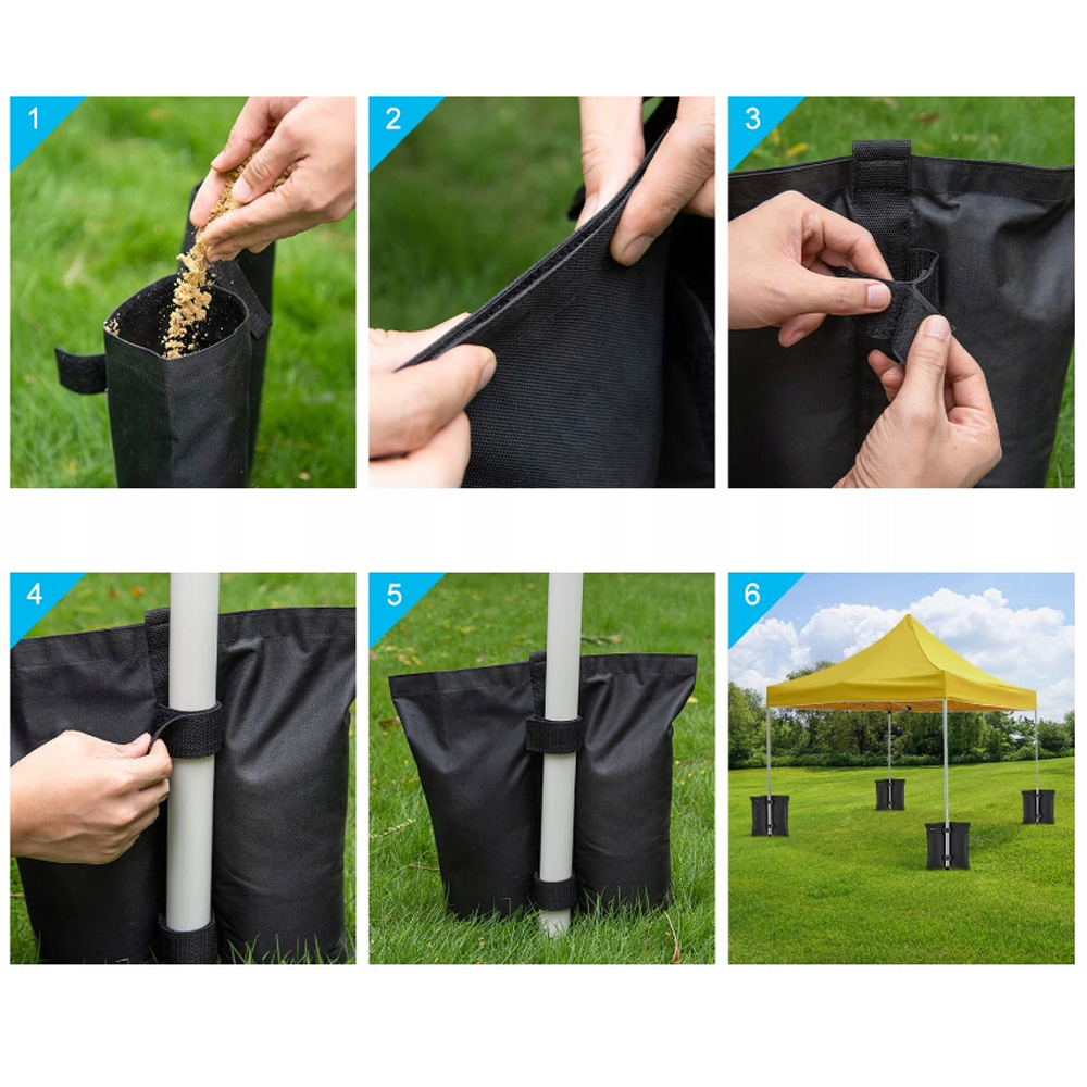 4X TORBA NA OBCIĄŻNIKI NAMIOTU, TORBY NA PIASEK DO ALTANY Z BALDACHIMEM Długość 48 cm