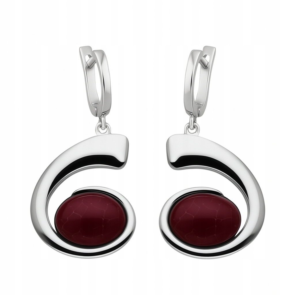 Stříbrné náušnice Ag 925 s kamenem SG-375-KA-S-P