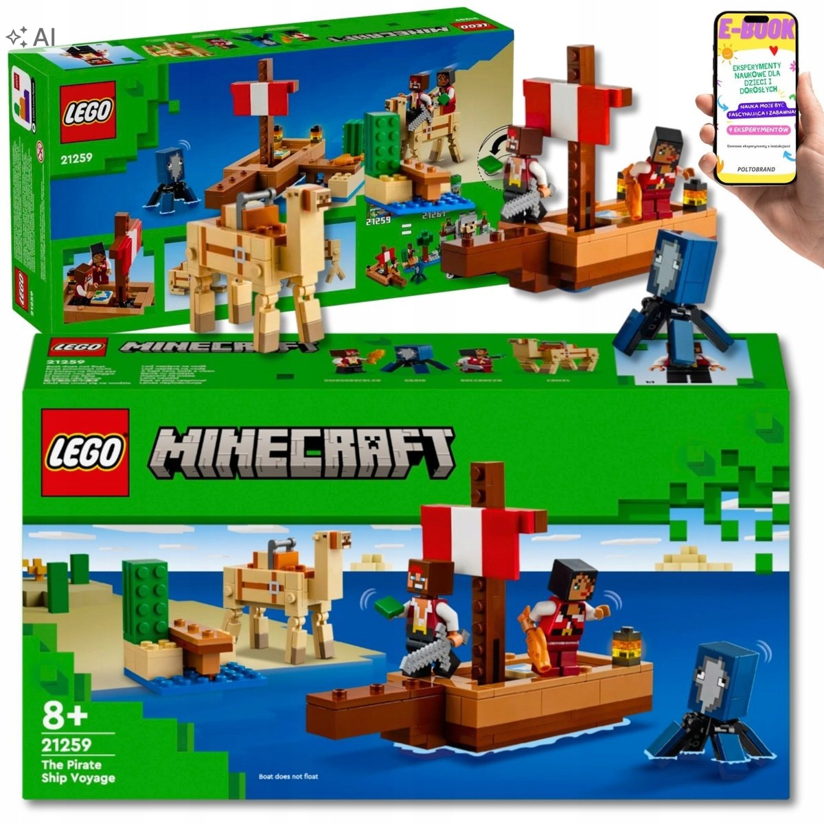 Lego Klocki Minecraft Rejs Statkiem Pirackim Dla Chłopca Ebook