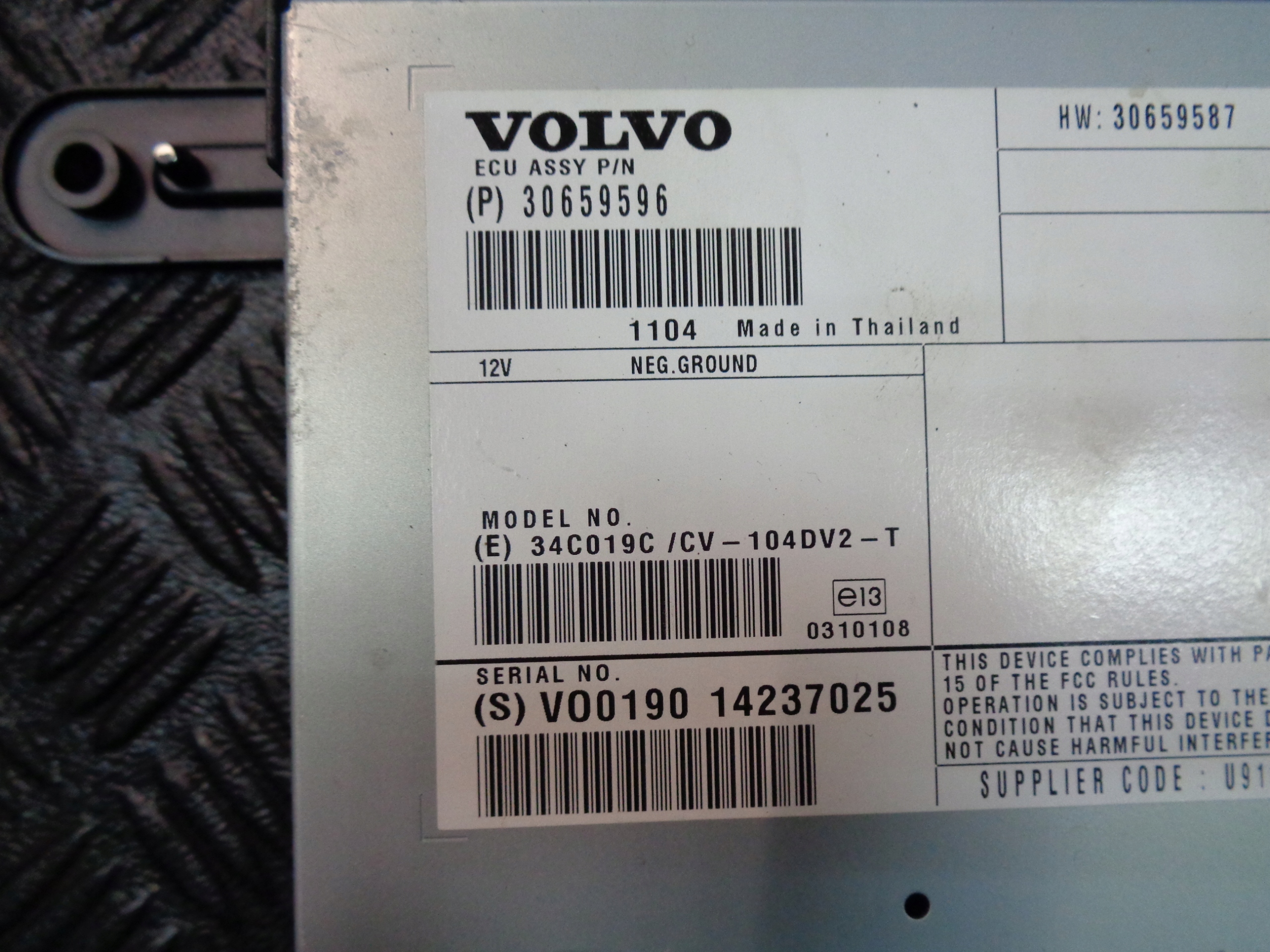 amplifier AUDIO 30659596 VOLVO XC60 and