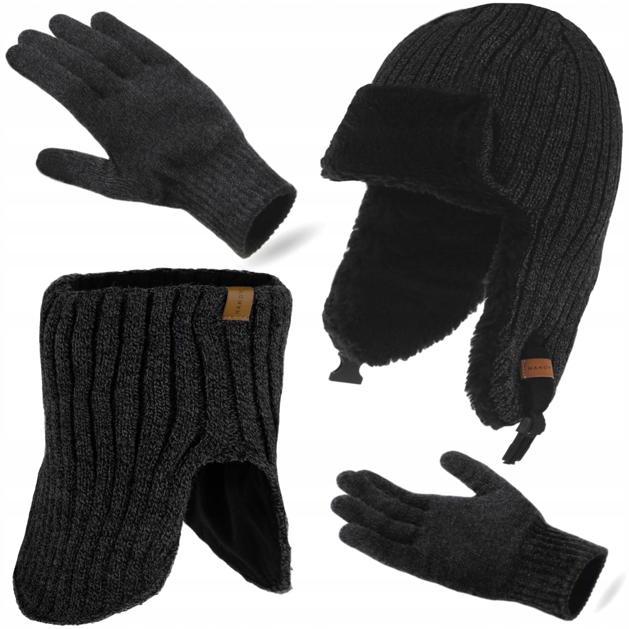 Zimní sada Nandy Čepice pilotní Nákrčník , nákrčník, rolák, rukavice