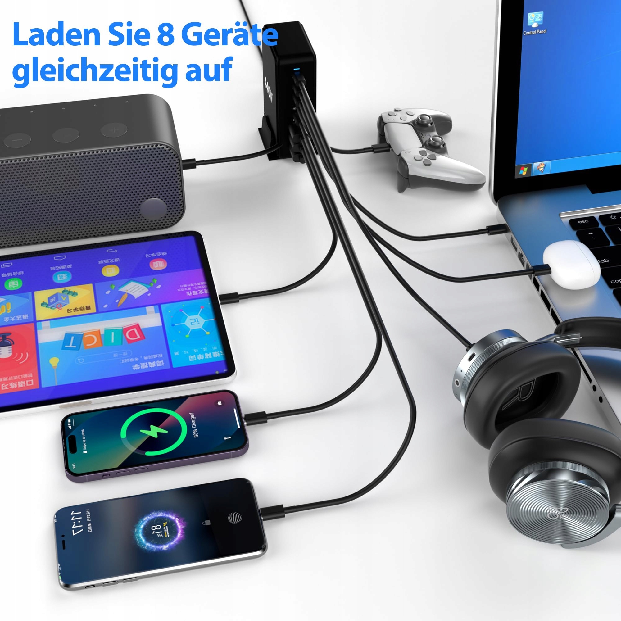 BOTEWO USB C ŁADOWARKA 440W Szybka Ładowarka PD QC 30 Do Urządzeń — miniatura 2