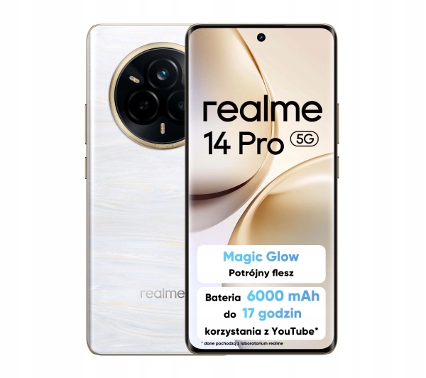 Smartfon realme 14 Pro 5G 8/256GB 6,7'' 120Hz 50Mpix Pearl White Perłowy
