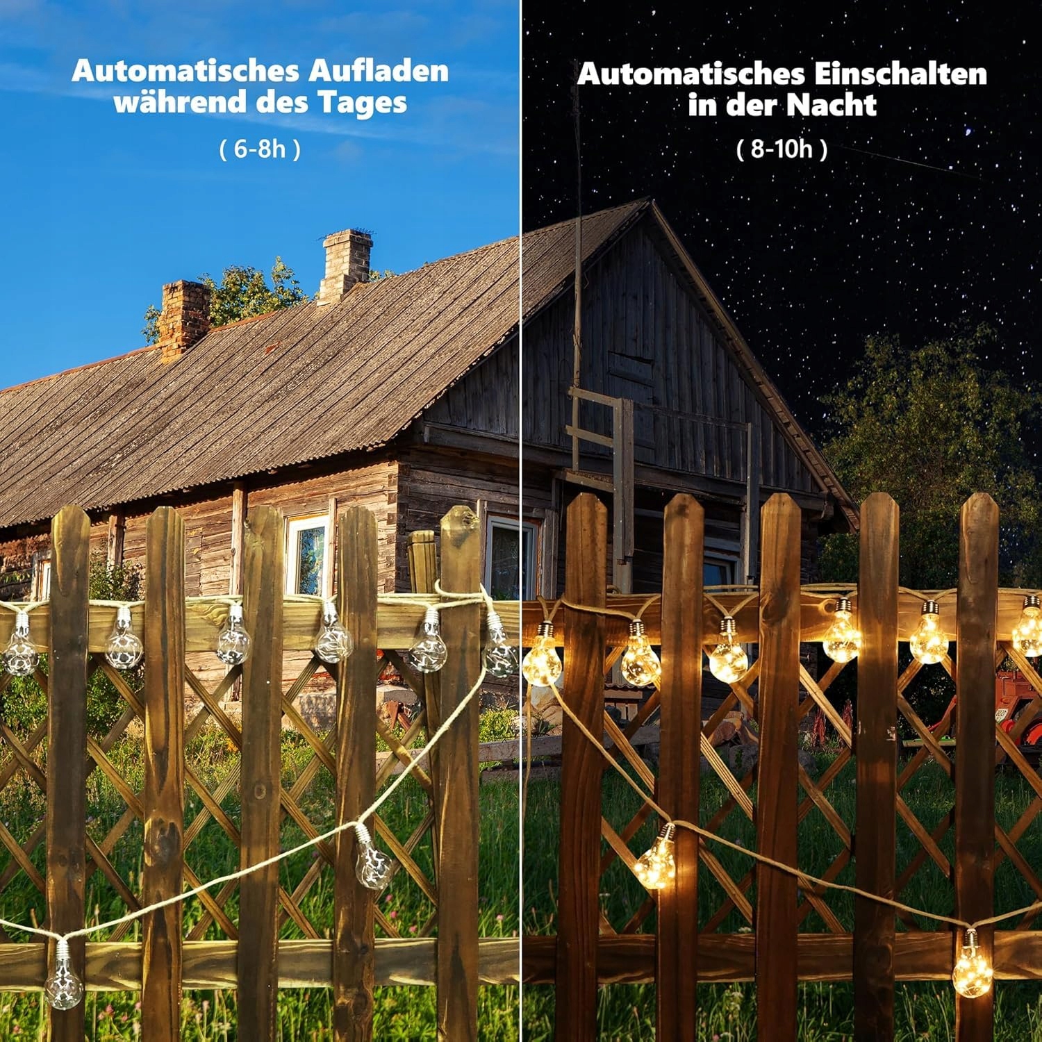 JOOMER Solarna Girlanda Zewnętrzna 75M 16 LED Żarówki Ogród Vintage — miniatura 4
