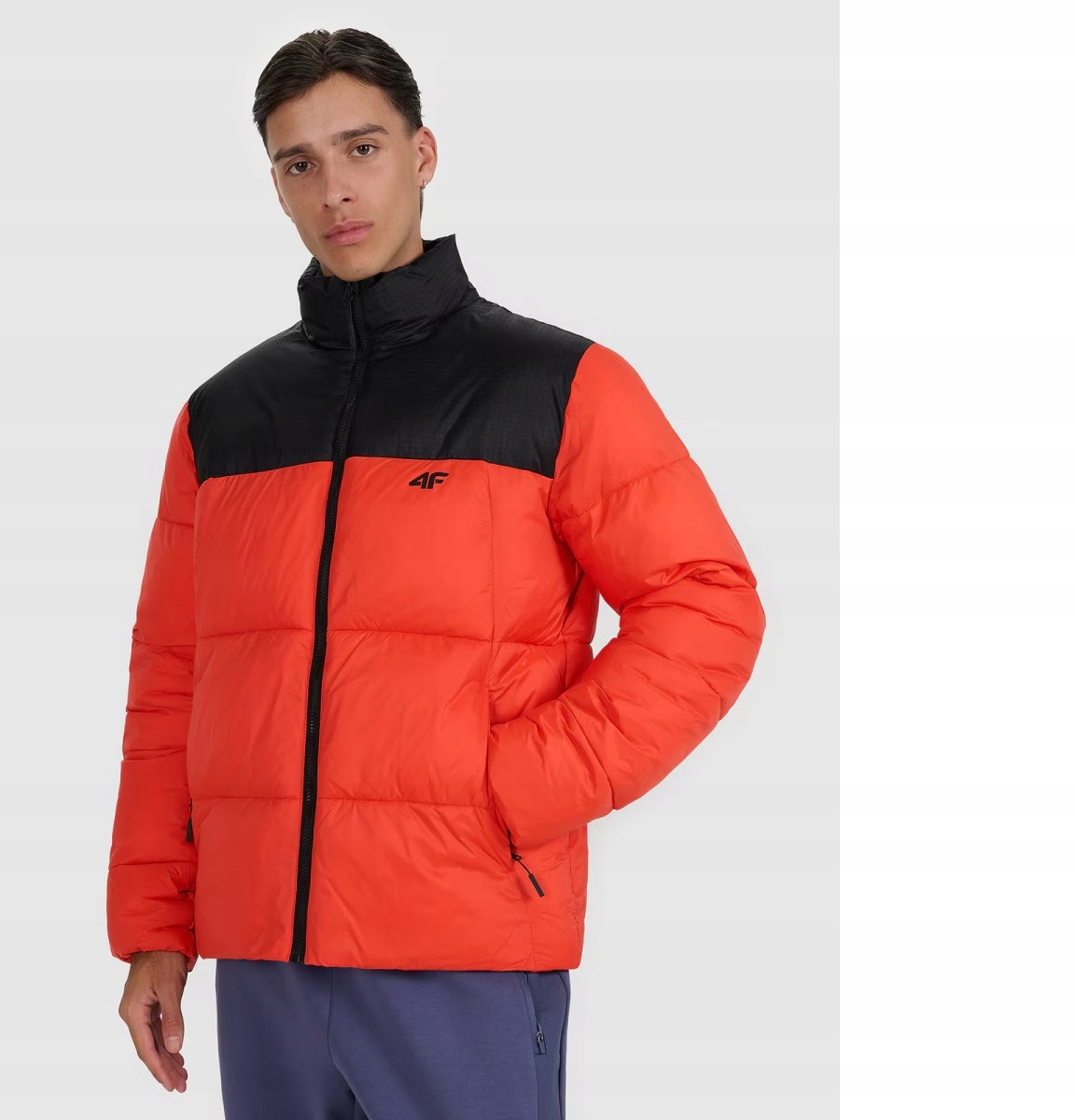 4F Pánská Péřová Bunda M601 Červená L