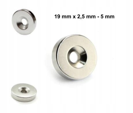 

Magnes neodymowy 20 x 3 mm z otworem Bardzo Mocny!
