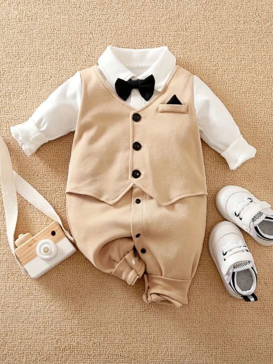 Rampers kombinezon chłopięcy wizytowy na okazje CHRZEST do CHRZTU 74 6-9m Marka bez marki