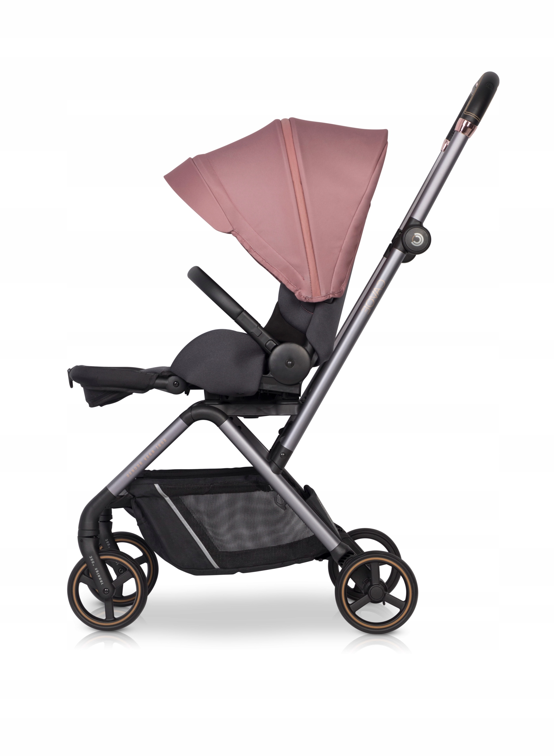 CAVOE IDEO wózek spacerowy do 22 kg DESERT ROSE Stelaż Aluminiowy