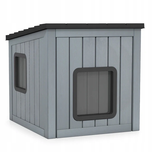 Buda dla kota lub psa wodoodporna szara Costway PV10398GR