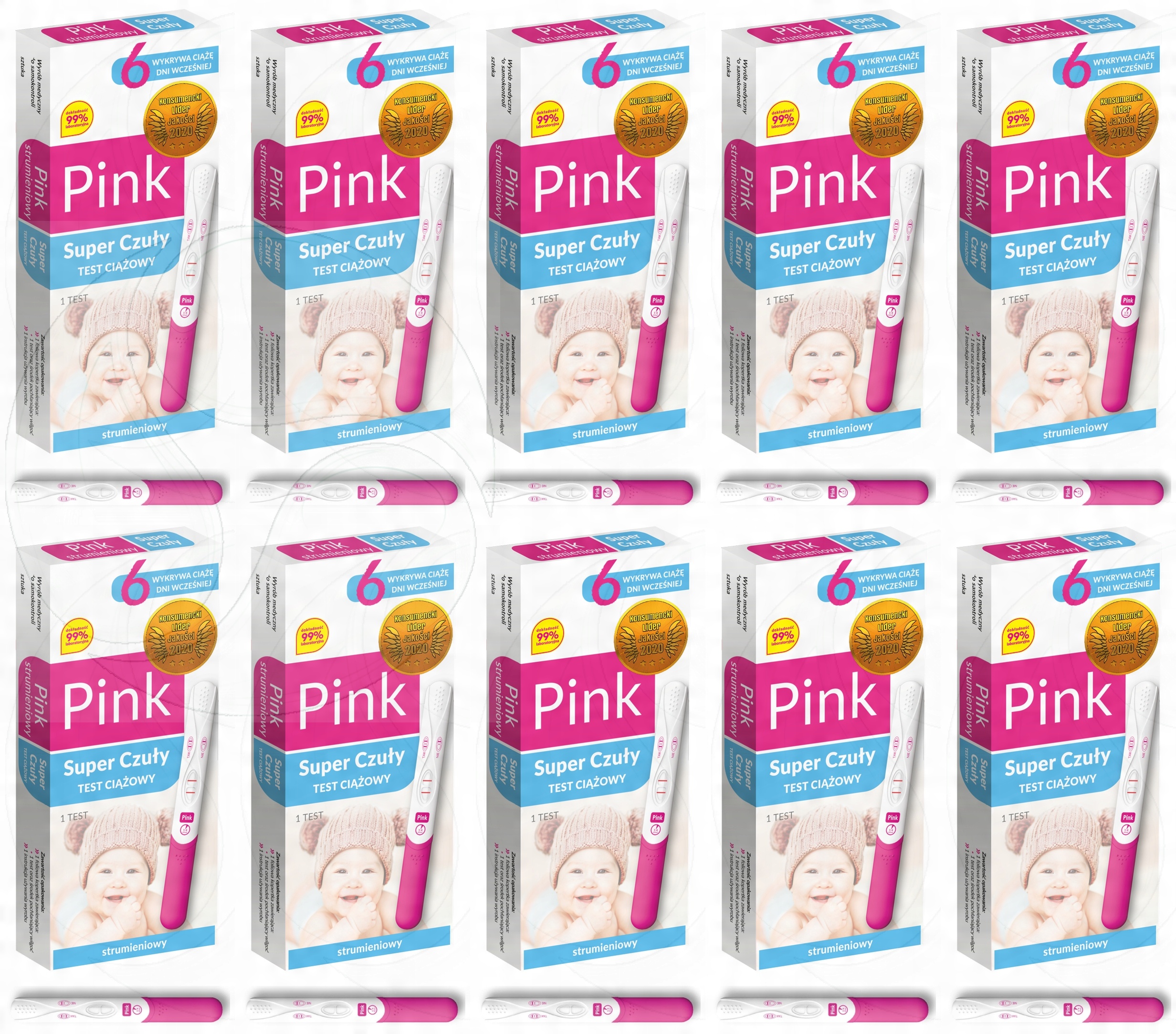 

Test Ciążowy Strumieniowy Pink Już 2 Dni Po 10szt
