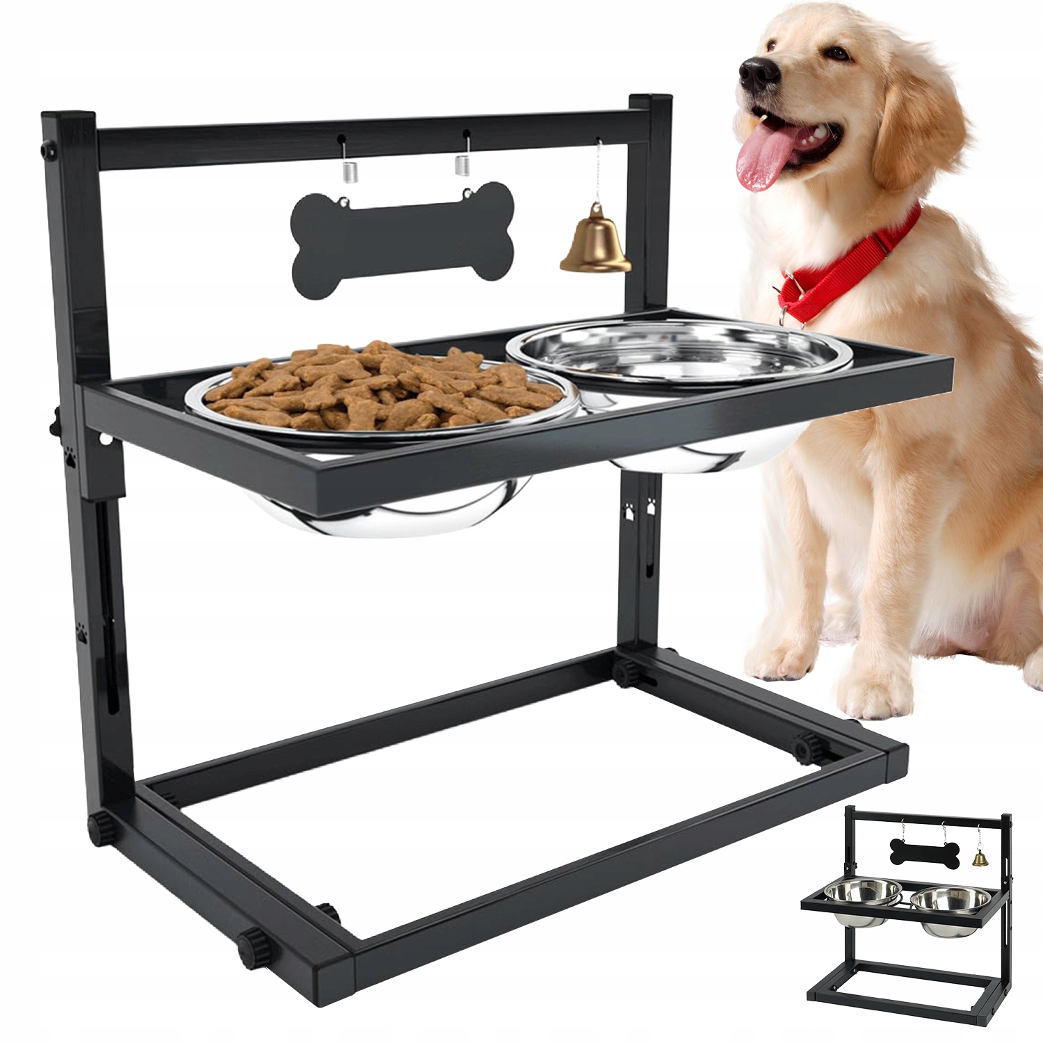 Sada Pro Psa Stojan Se 2 Miskami Nastavitelná Výška Jmenovka
