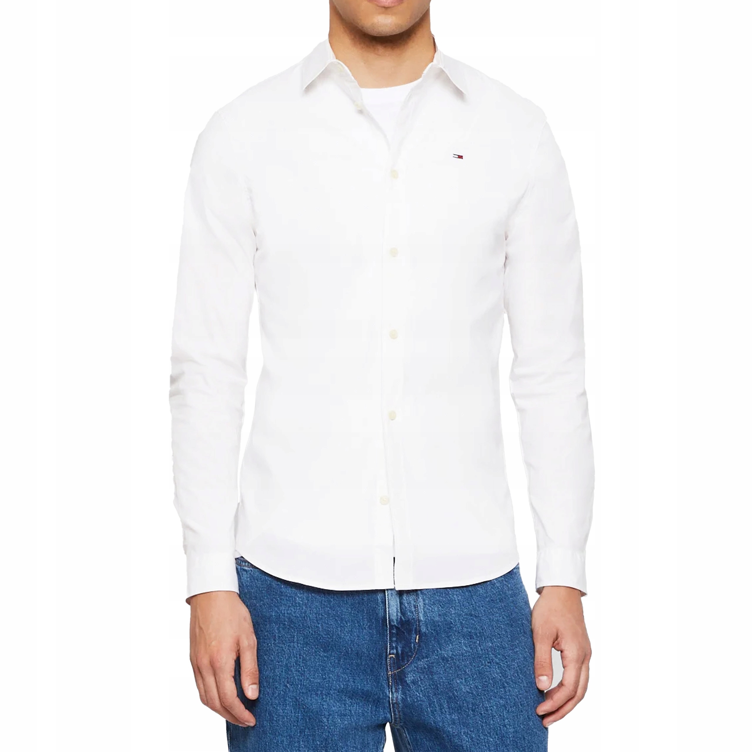 Koszula męska Tommy MW0MW17646 100 Slim Linen Cotton Shirt