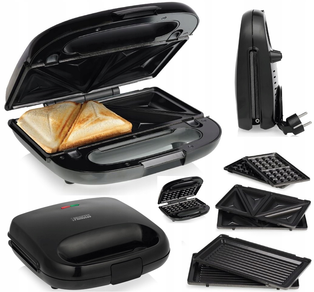 Pořádný sendvičovač 3v1 s vyměnitelnými deskami Panini Toastový Gril