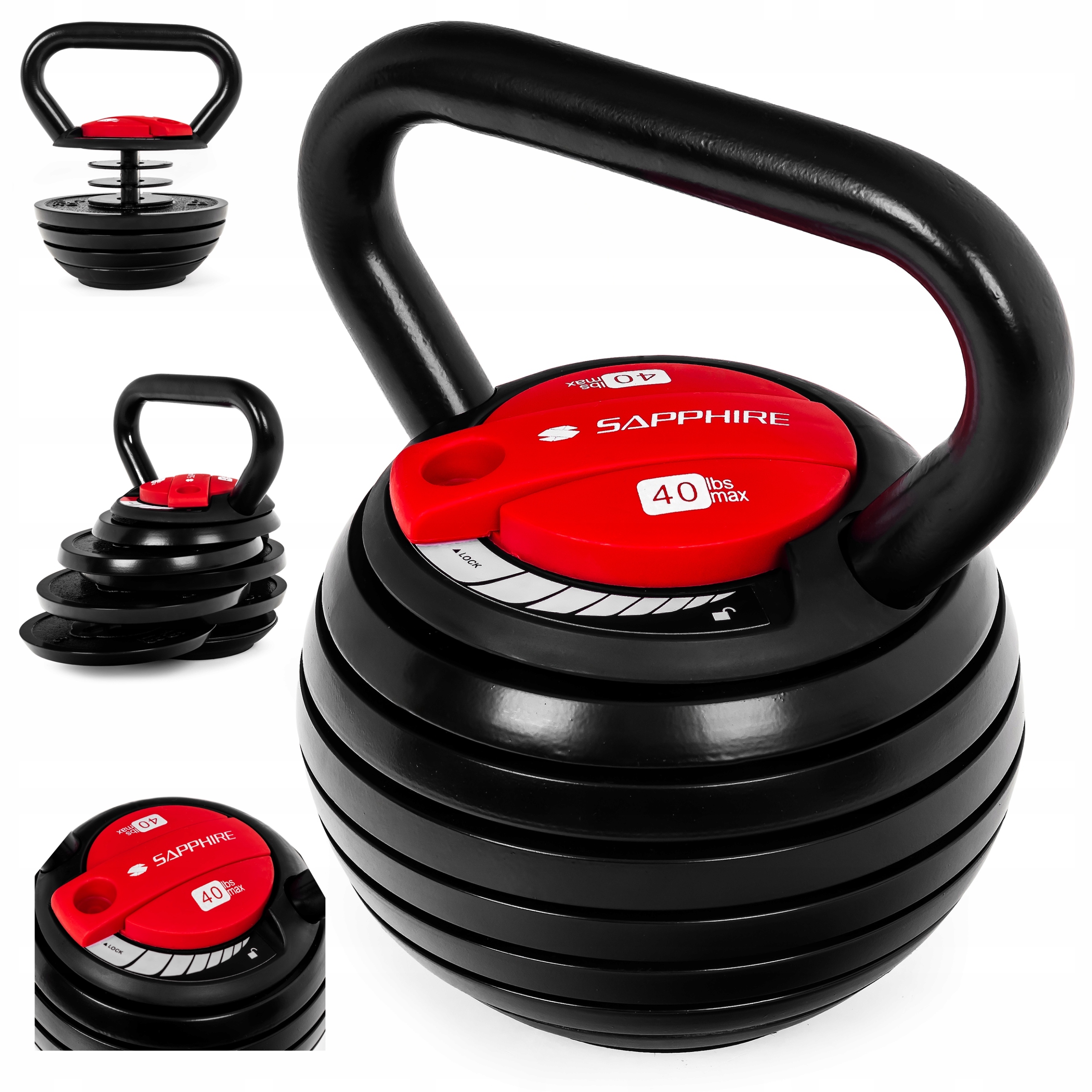 Kettlebell Regulowany hantel Kula odważnik 3,5KG 18,1KG 1x hantle System