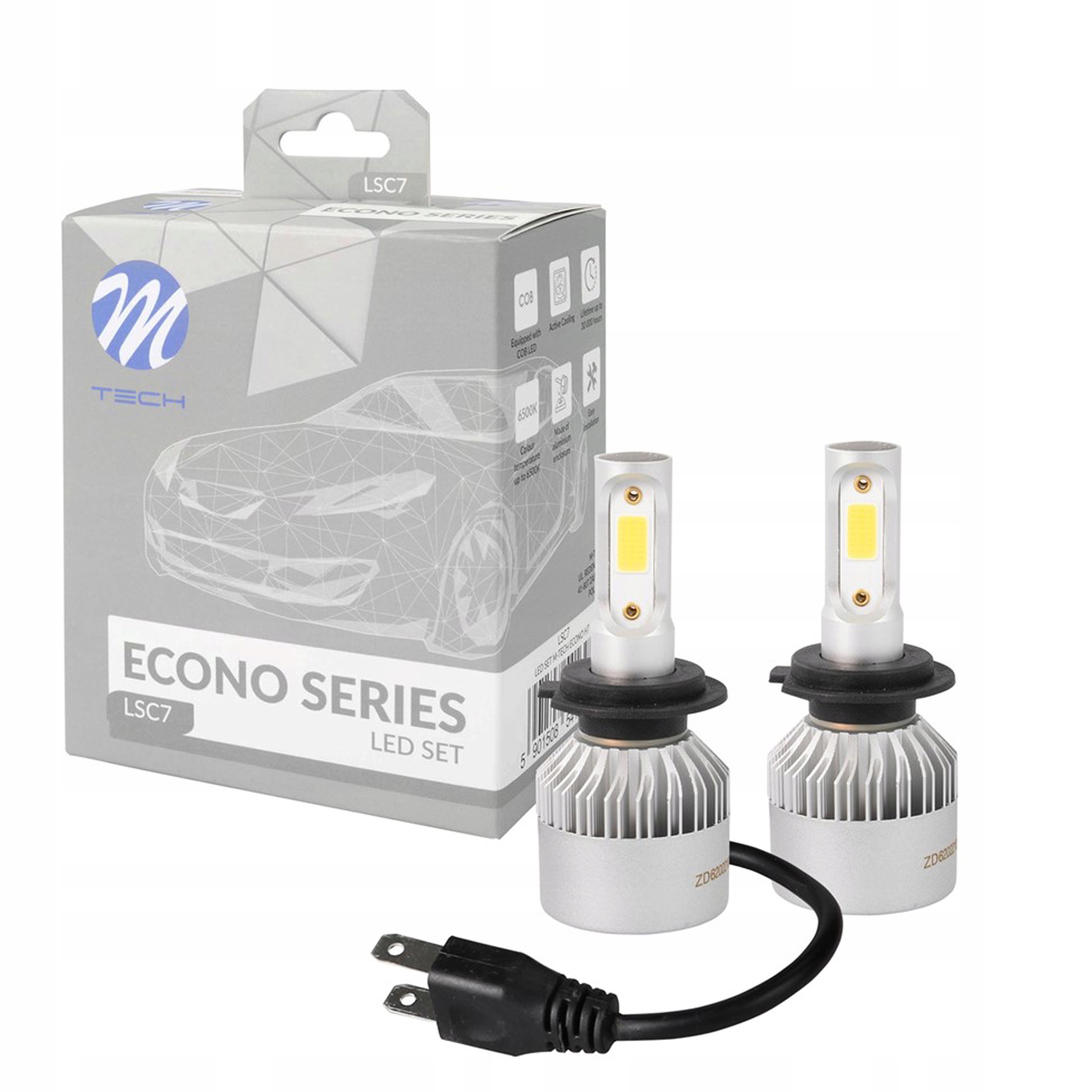 Żarówki Diody H7 Led 12V 24V 6500K M-Tech Cob