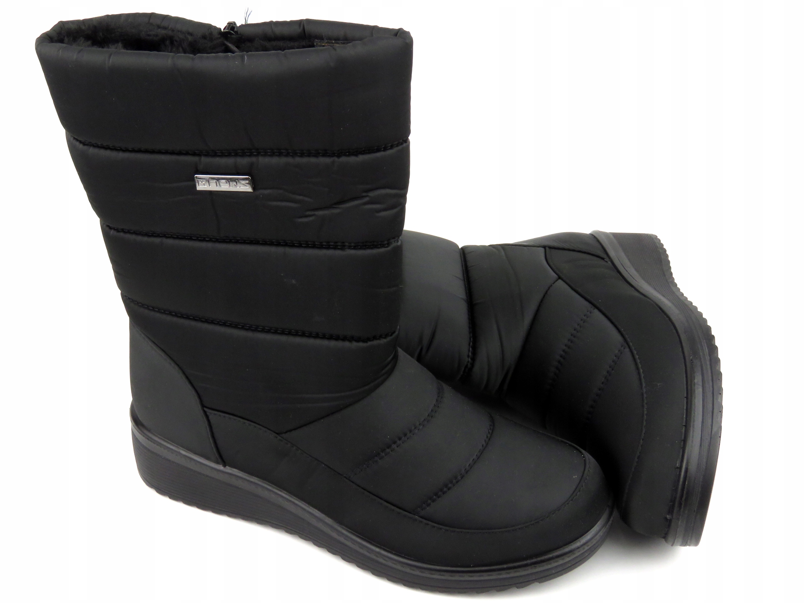 Śniegowce damskie ciepłe zimowe buty czarne r.38 Model 5028
