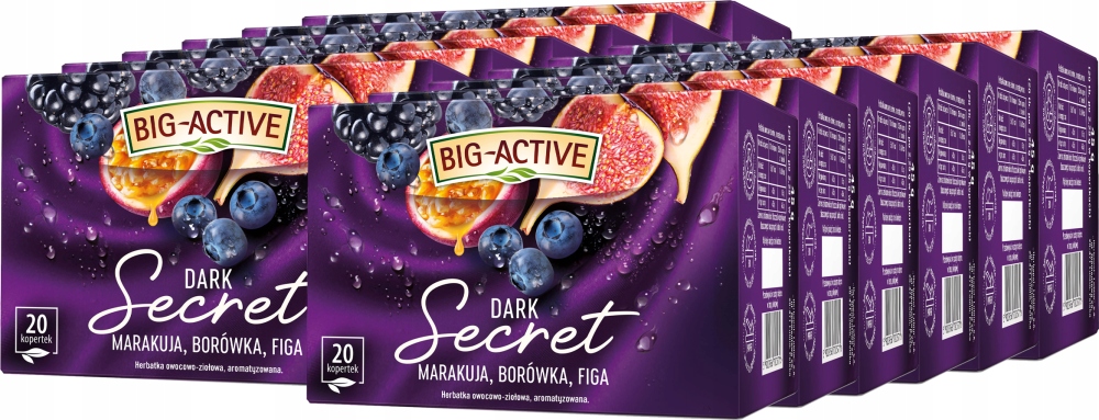 Big Active herbata owocowa Dark Fruits jeżyna borówka marakuja 20 szt x12