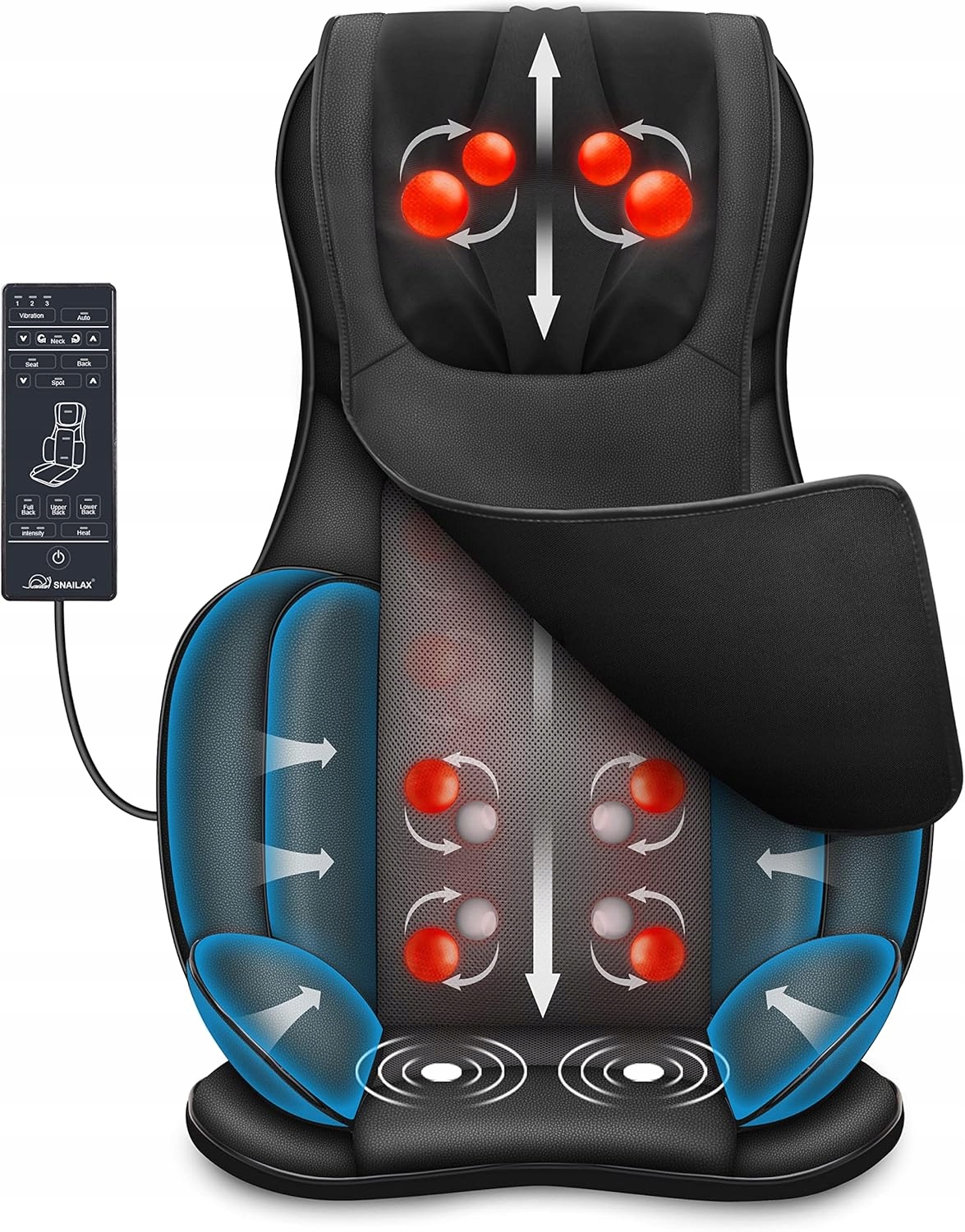 Snailax Mata Masująca Shiatsu Na Fotel Plecy Szyja Podgrzewanie