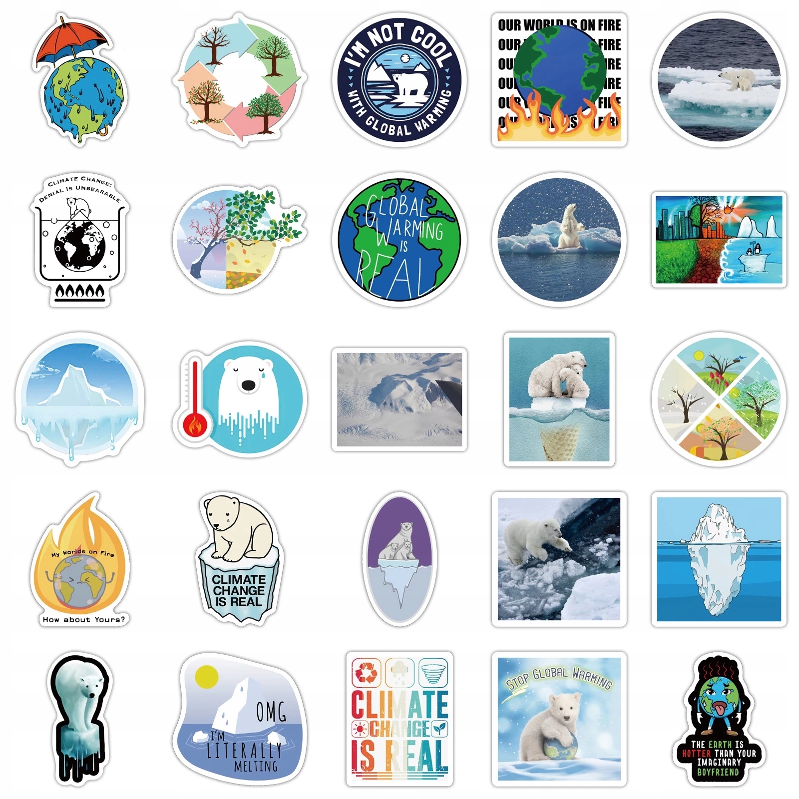 NAKLEJKI NA ROWER WALIZKE LAPTOP MIX CLIMATE 50szt