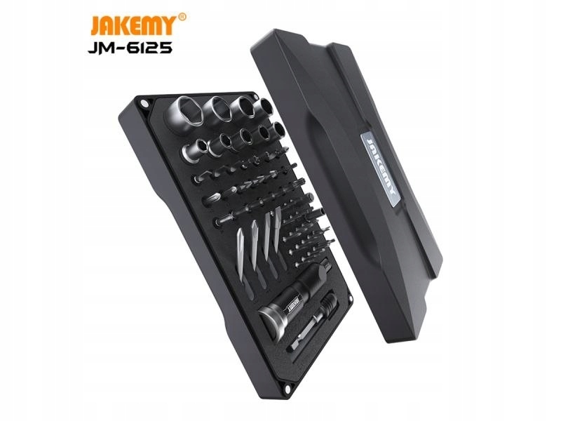 Wkrętak zestaw Jakemy JM-6125 60 el. Cechy dodatkowe walizka w zestawie wymienne końcówki