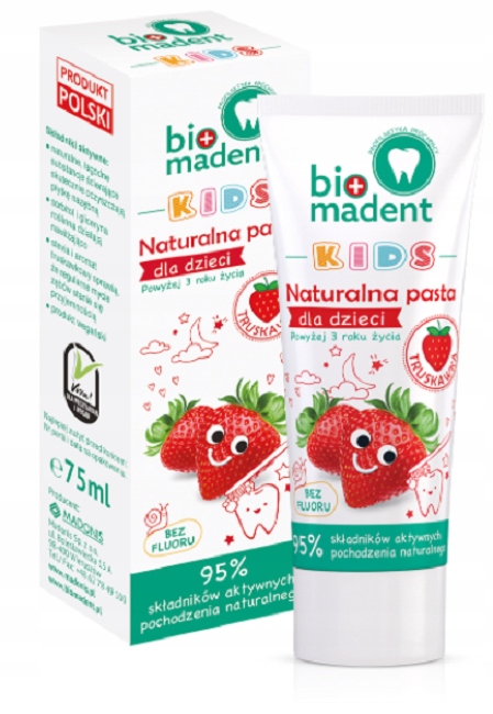 

Pasta do zębów dla dzieci bez fluoru BioMaden 75ml