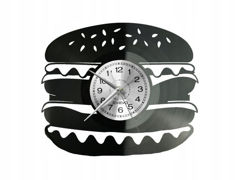 Burger Dřevěné Nástěnné Hodiny Vinylová Deska Dárek Památka K Narozeninám Pro Ni