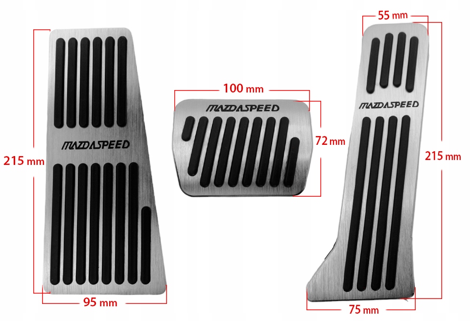 ALUMINIOWE Nakładki na Pedały MAZDA CX-3 CX-5 CX-9 2013-2024 AUTOMAT SPORT Producent SHR Germany
