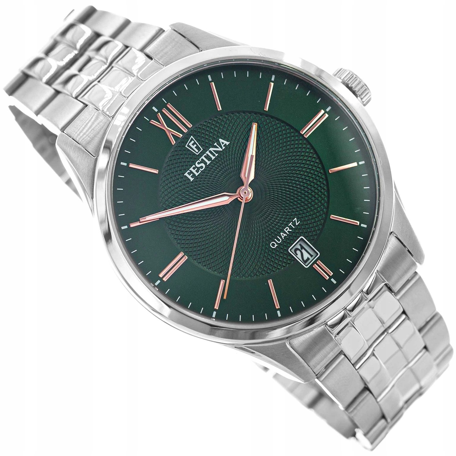 Pánské Hodinky Festina F20425/7 Classic Stříbrné Na Náramku Datumovka