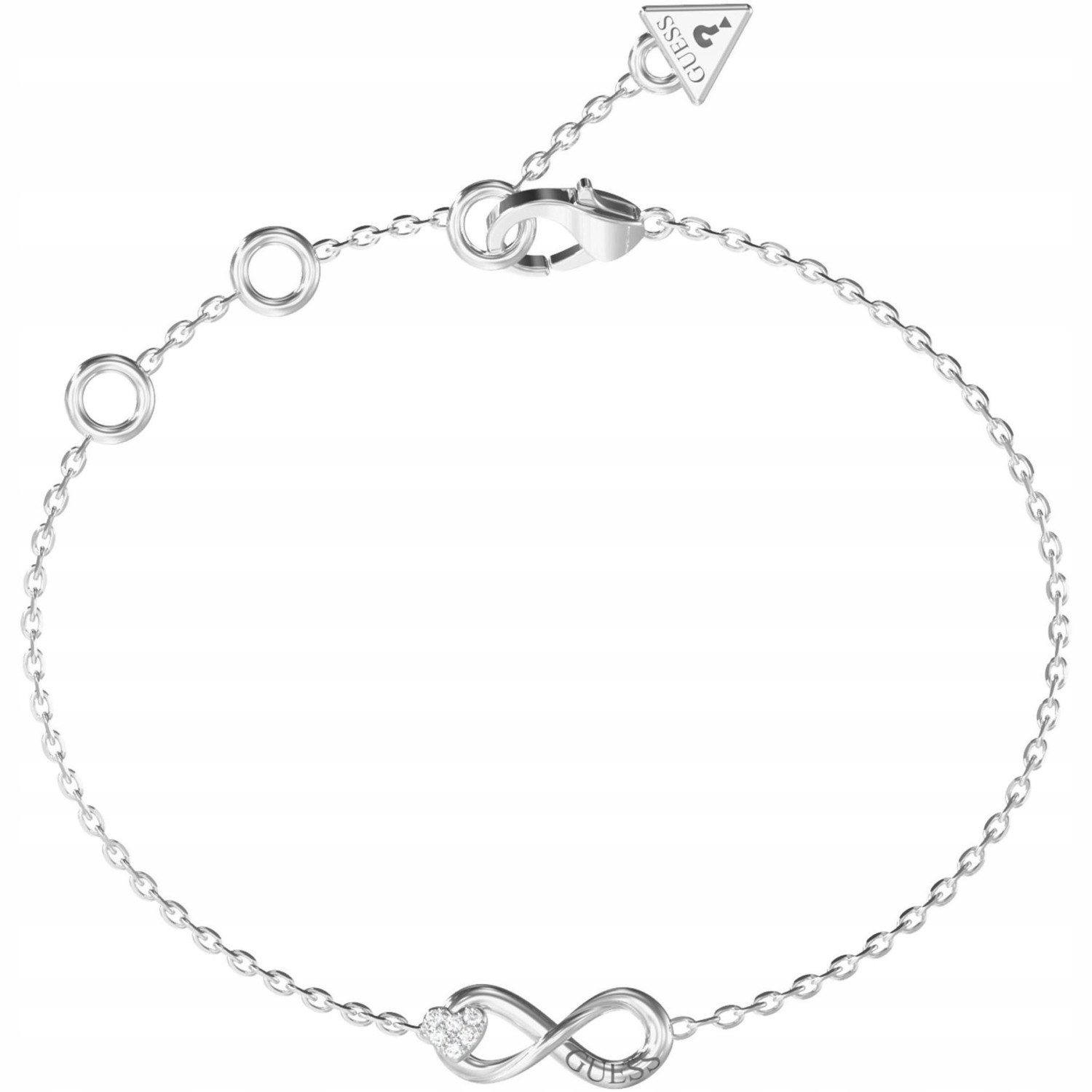 Dámský stříbrný náramek Guess zirkon nekonečno 18 cm