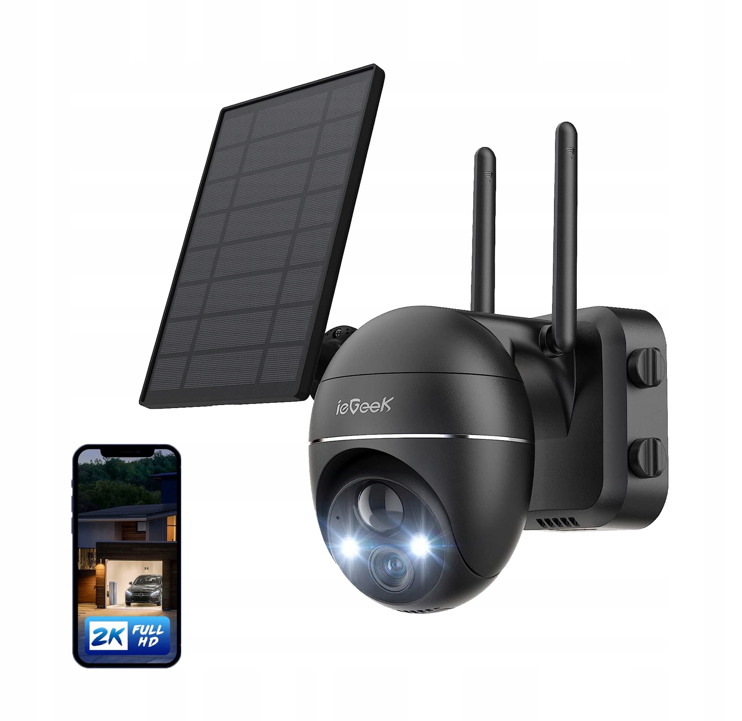 Venkovní Otočná Solární Kamera Ip Wifi 4x Zoom na 9000 mAh Baterie