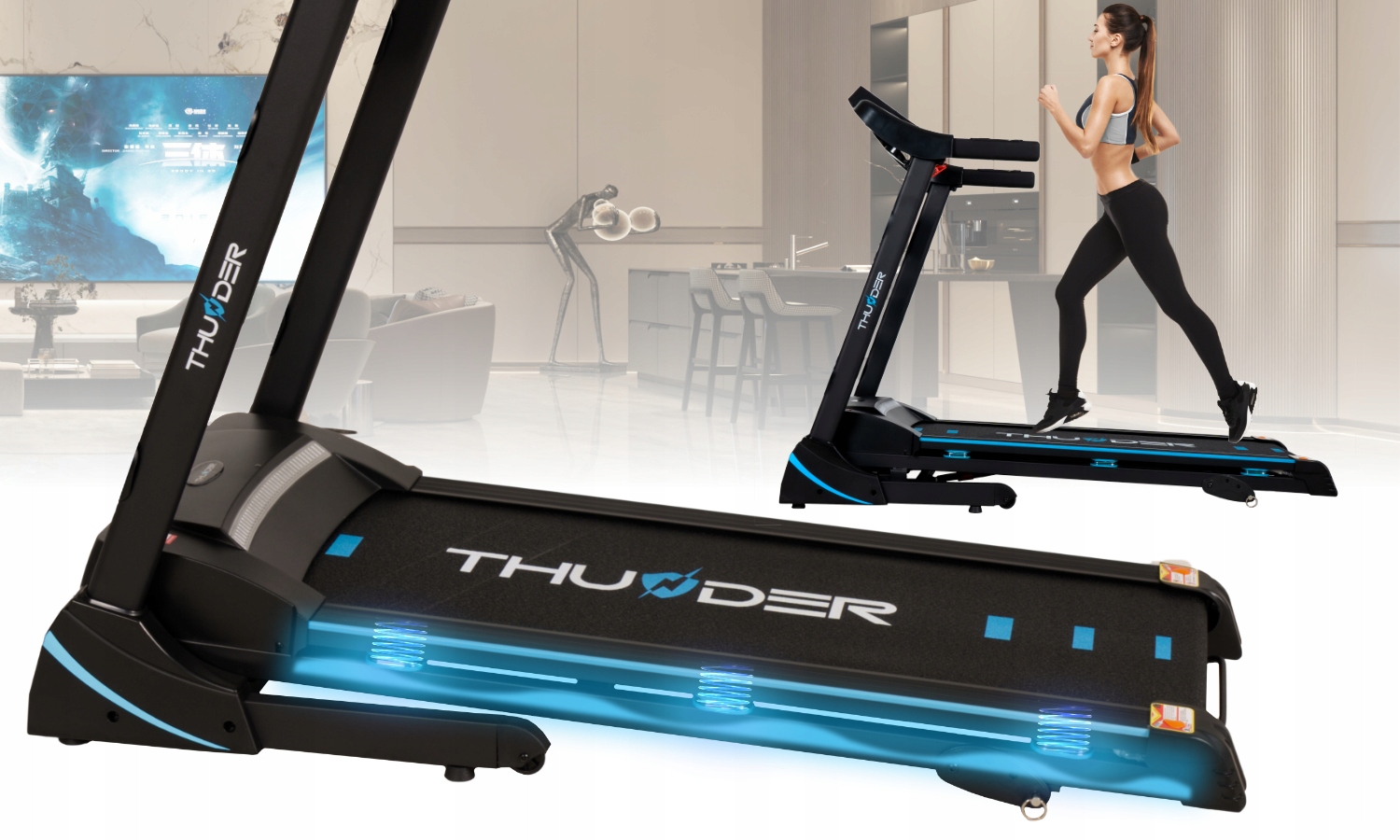 MOCNA BIEŻNIA ELEKTRYCZNA 17 km/h 140kg USB 43cm Model ICON-BLACK