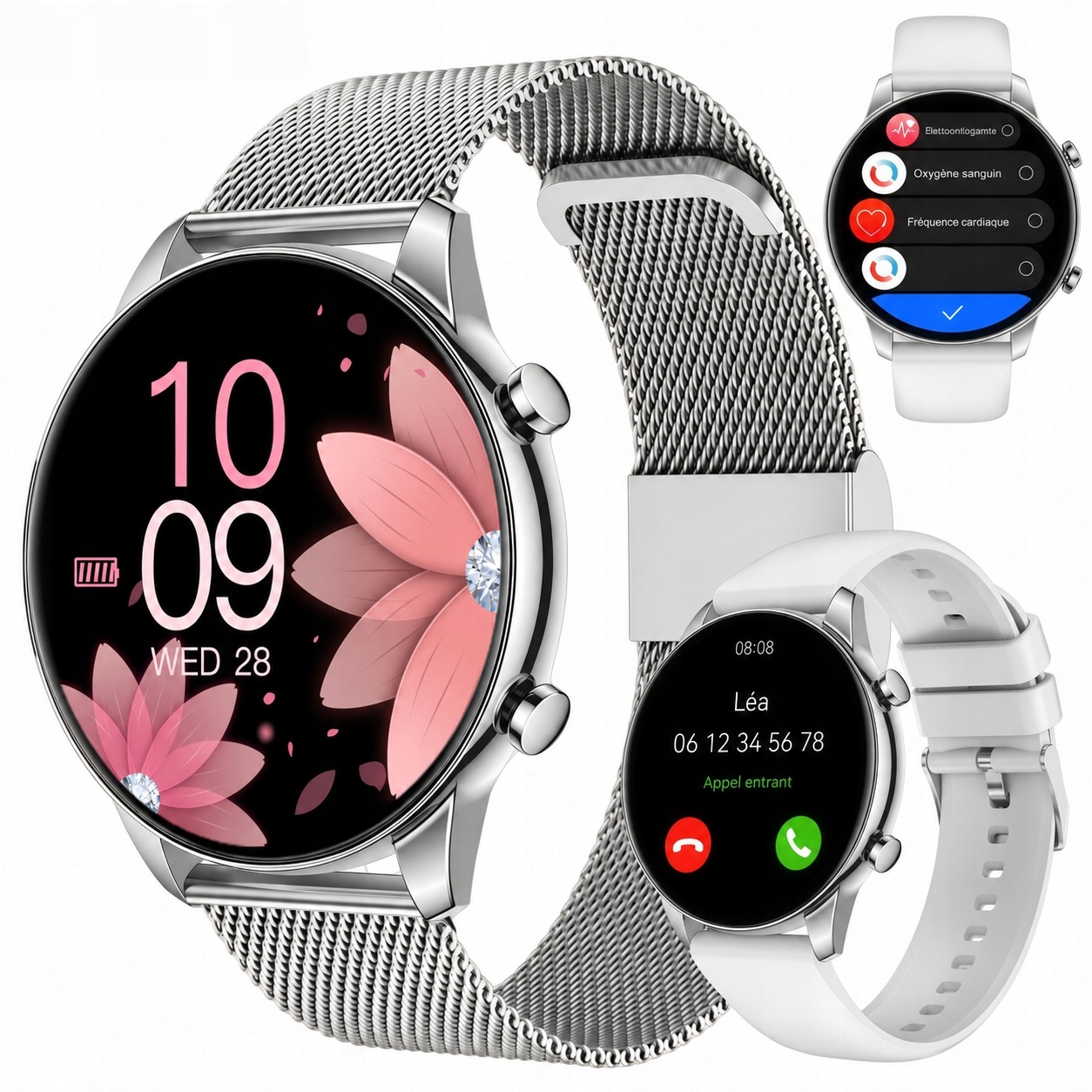 Okosóra Női Karóra Vízálló Pl Smart Watch Hívásmenü 2 Szíj