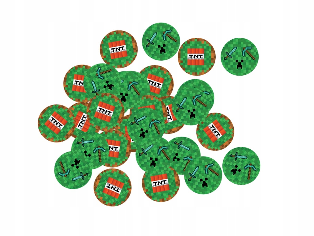 KONFETTI URODZINOWE MINECRAFT PIKSELE 4cm 36sztuk