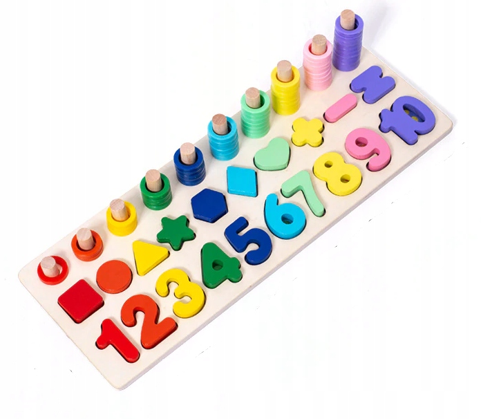 

Drewniane Zabawki Klocki Edukacyjne Cyferki Sorter