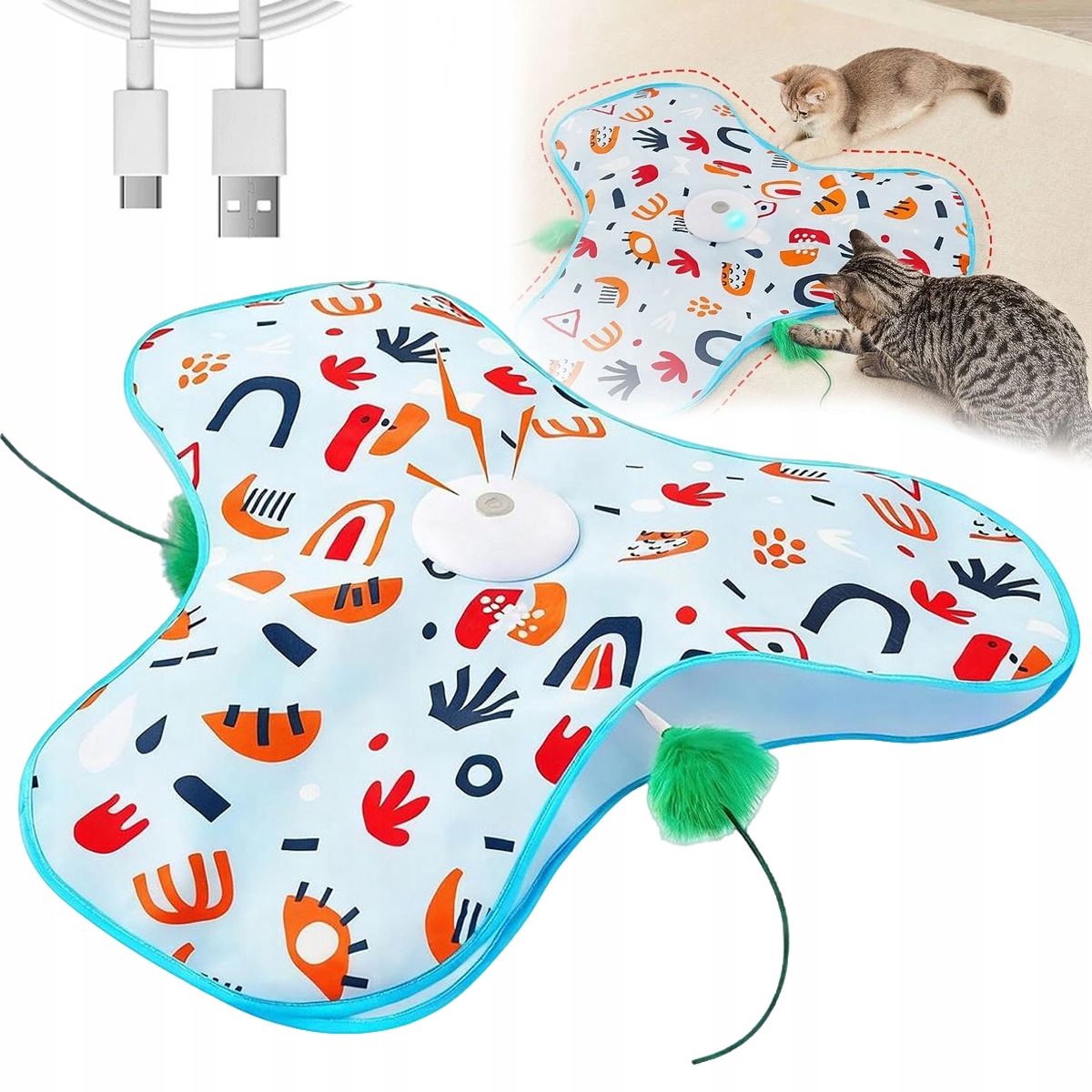 Levně Hračka pro kočky interaktivní, aktivovaná dotykem, dobíjecí