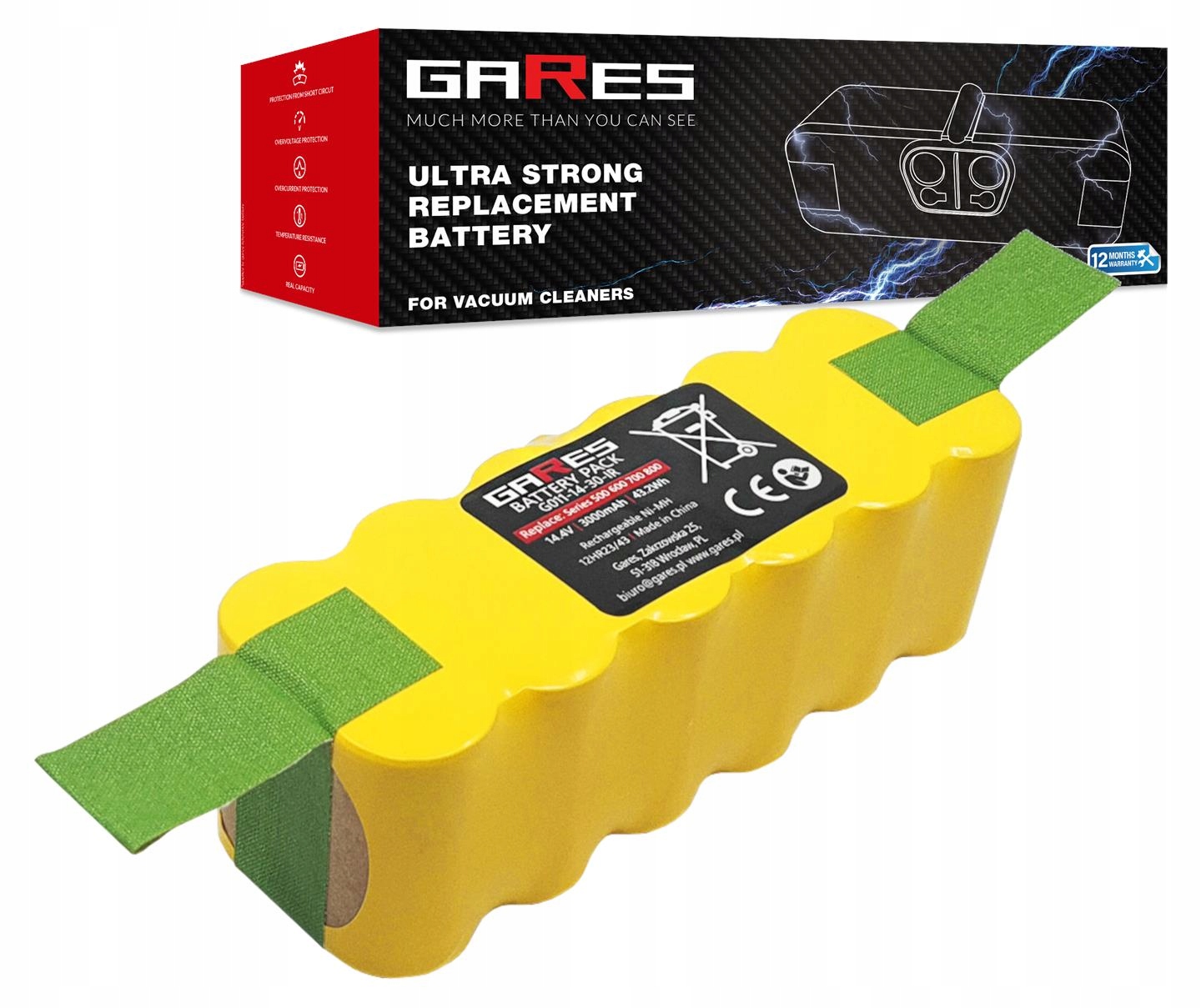 Baterie Akumulátor pro iRobot Roomba 805 866 870 876 886 896 14,4V 3000mAh